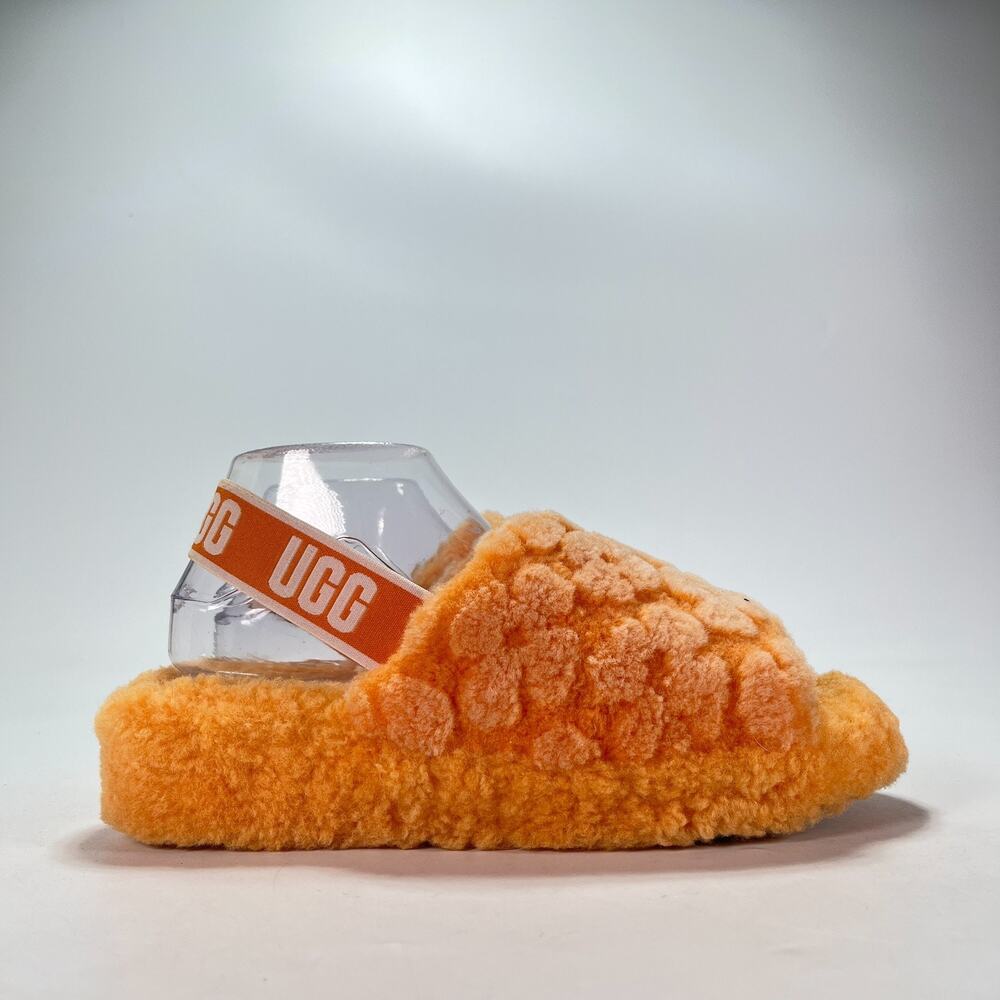 UGG Fluff Yeah Slide California Poppy Slingback Sheepskin Slippers Womens Size 7